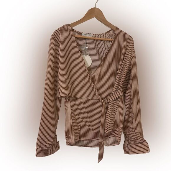 Hayden Tops - Hayden LA Long Sleeve Wrap Shirt